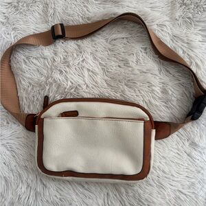 Stylish Cream and Brown Men's Bag